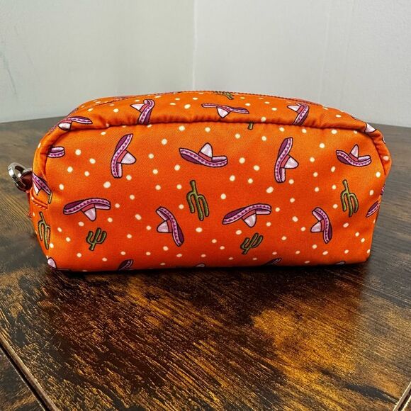 Prada Tessuto Nylon Wristlet Pouch Bag Orange Sombreros Cactus Colorful Festive - Picture 2 of 16